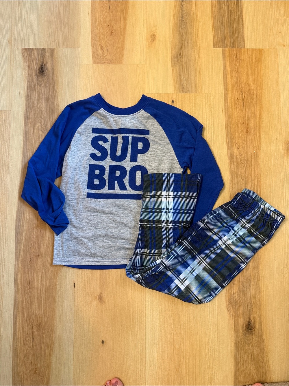 The Children's Place Blue & Gray 'SUP BRO' Pajama Set